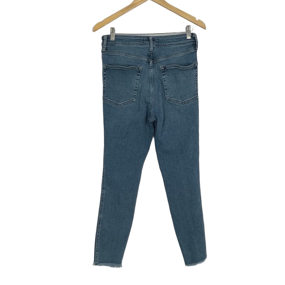 We The Free Women's Blue High waist Frayed Hem Faded Wash Skinny Jeans Size 28-2